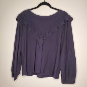 J. Crew Size Large NWT Waffle Knit Shirt with Ruffle